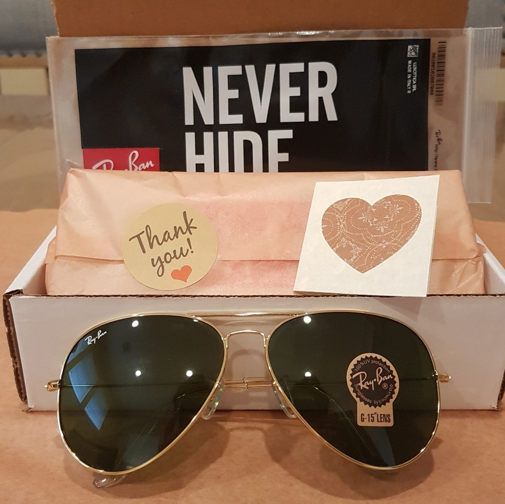 Gold-Green Ray-Ban Aviator Classic